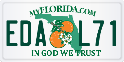 FL license plate EDAL71