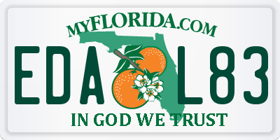 FL license plate EDAL83