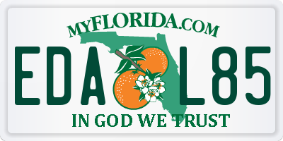 FL license plate EDAL85