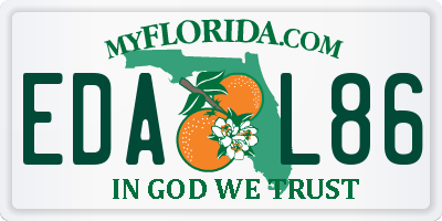 FL license plate EDAL86