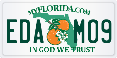 FL license plate EDAM09