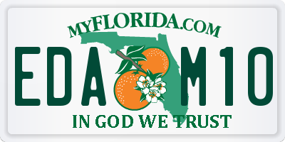 FL license plate EDAM10