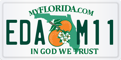 FL license plate EDAM11