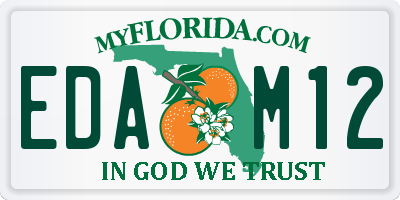 FL license plate EDAM12