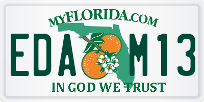 FL license plate EDAM13
