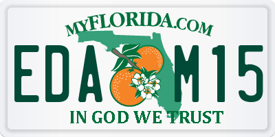 FL license plate EDAM15