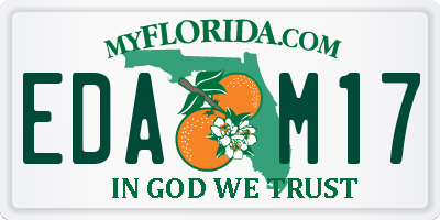 FL license plate EDAM17