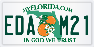 FL license plate EDAM21