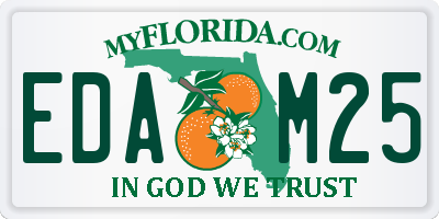 FL license plate EDAM25