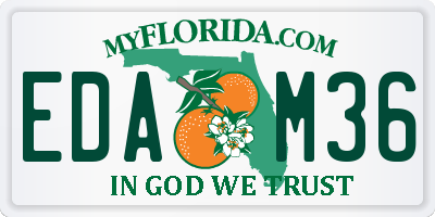 FL license plate EDAM36