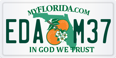 FL license plate EDAM37