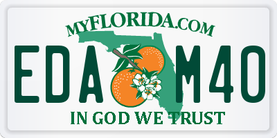 FL license plate EDAM40