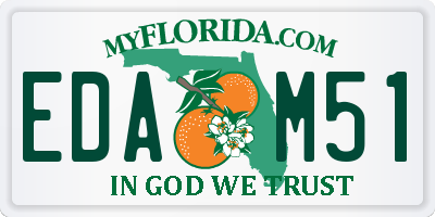 FL license plate EDAM51