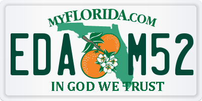 FL license plate EDAM52