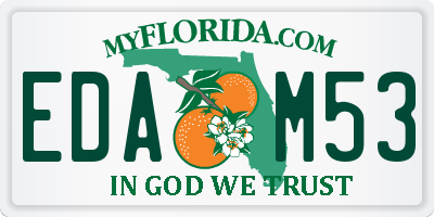 FL license plate EDAM53