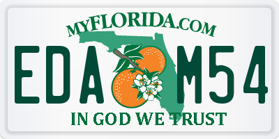 FL license plate EDAM54