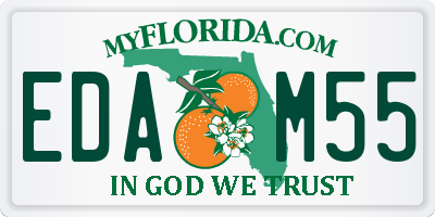 FL license plate EDAM55