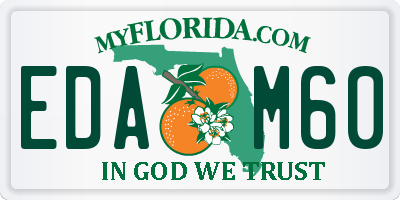 FL license plate EDAM60