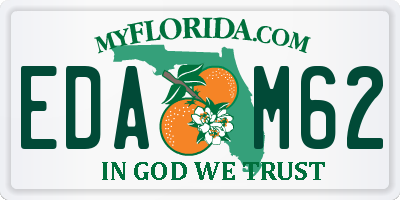 FL license plate EDAM62