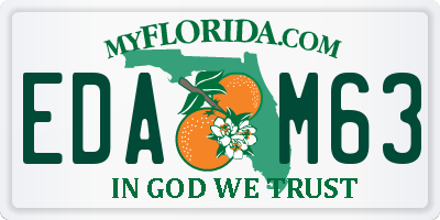 FL license plate EDAM63