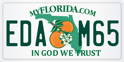 FL license plate EDAM65