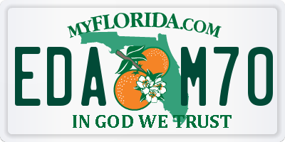 FL license plate EDAM70