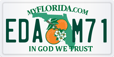 FL license plate EDAM71
