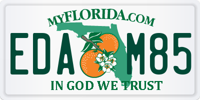 FL license plate EDAM85