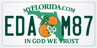 FL license plate EDAM87