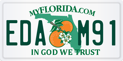 FL license plate EDAM91