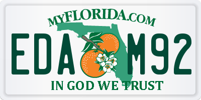 FL license plate EDAM92