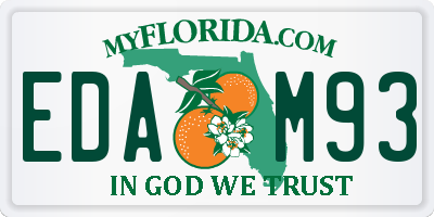 FL license plate EDAM93