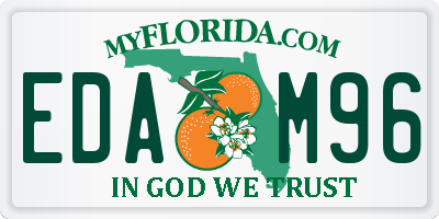 FL license plate EDAM96