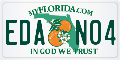 FL license plate EDAN04