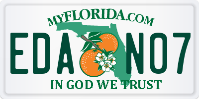 FL license plate EDAN07
