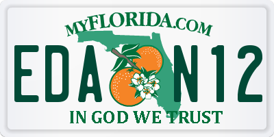FL license plate EDAN12
