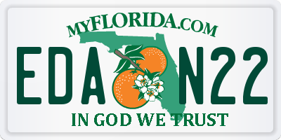 FL license plate EDAN22