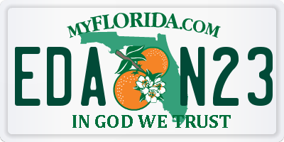FL license plate EDAN23