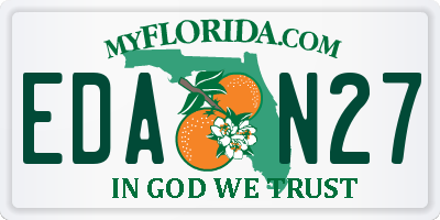 FL license plate EDAN27