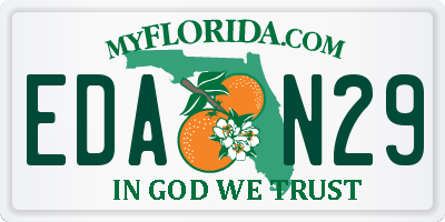 FL license plate EDAN29