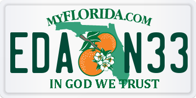 FL license plate EDAN33