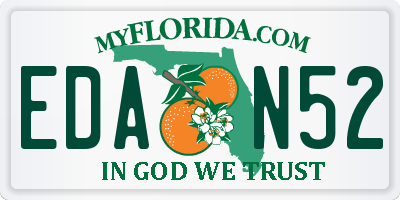 FL license plate EDAN52