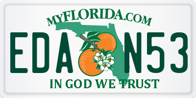 FL license plate EDAN53