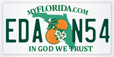 FL license plate EDAN54