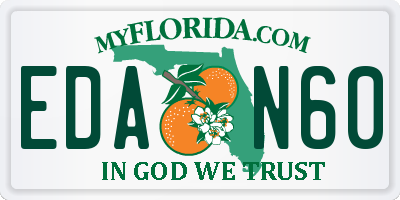 FL license plate EDAN60