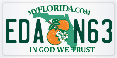 FL license plate EDAN63