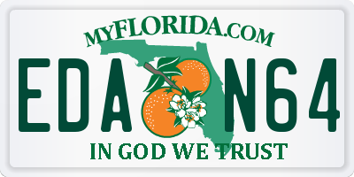 FL license plate EDAN64