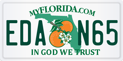 FL license plate EDAN65