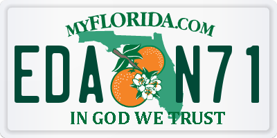 FL license plate EDAN71