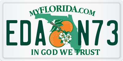FL license plate EDAN73